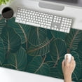 thumbnail image 3 of Summer Tropical Leaf Mouse Pad 35.4 X 15.7 Inch XXL Dark Green Leaf Print Full Desk Mousepad Extended Large Non-Slip Rubber Base Keyboard Mat with Stitched Edges for Gaming Office, 3 of 6