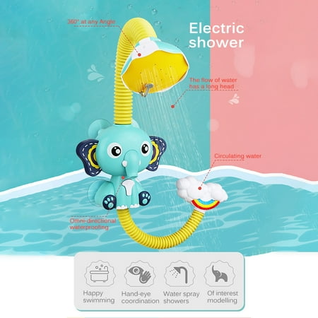 Children's Electric Bathroom Sprinkler Elephant Shower Head Faucet ...