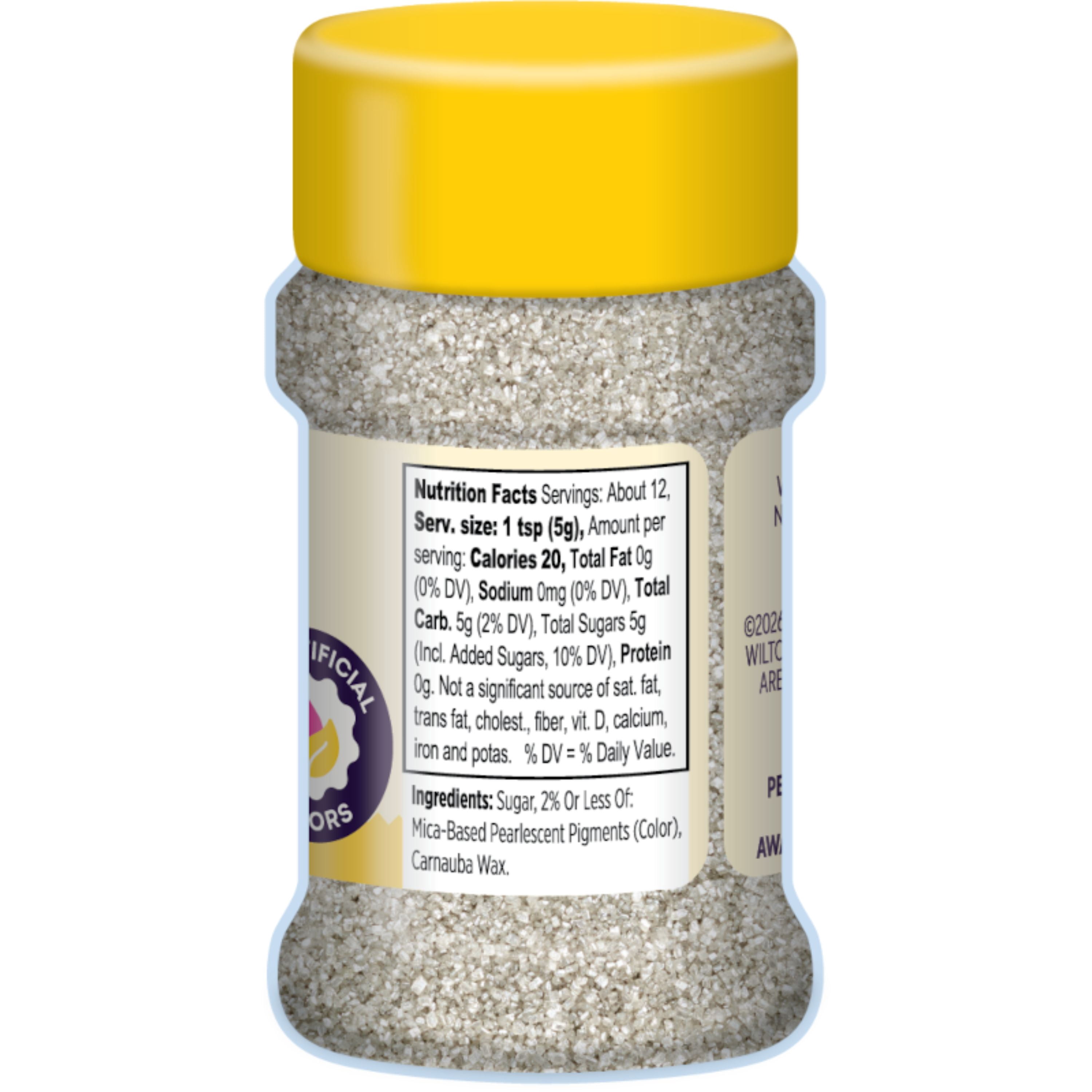 Wilton Silver Sanding Sugar Edible Sprinkles 2.3 oz. Bottle
