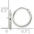 thumbnail image 4 of Sterling Silver 1.3mm Hoop Earrings (12 X 12) Made In India qe4346, 4 of 5