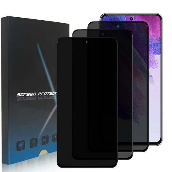 ZYQEEE Privacy Screen Protector for Samsung Galaxy S21 FE 6.4", Scratch Resistant Anti-Spy Tempered Glass Film, Bubble Free, Easy Installation,Case Friendly,3 Pack
