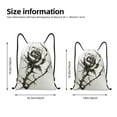 thumbnail image 2 of Xecao Black And White Rose Pattern Sports Drawstring Backpack - String Swim Gym Bag with Wet Proof Pocket for Women&Men-Medium, 2 of 6