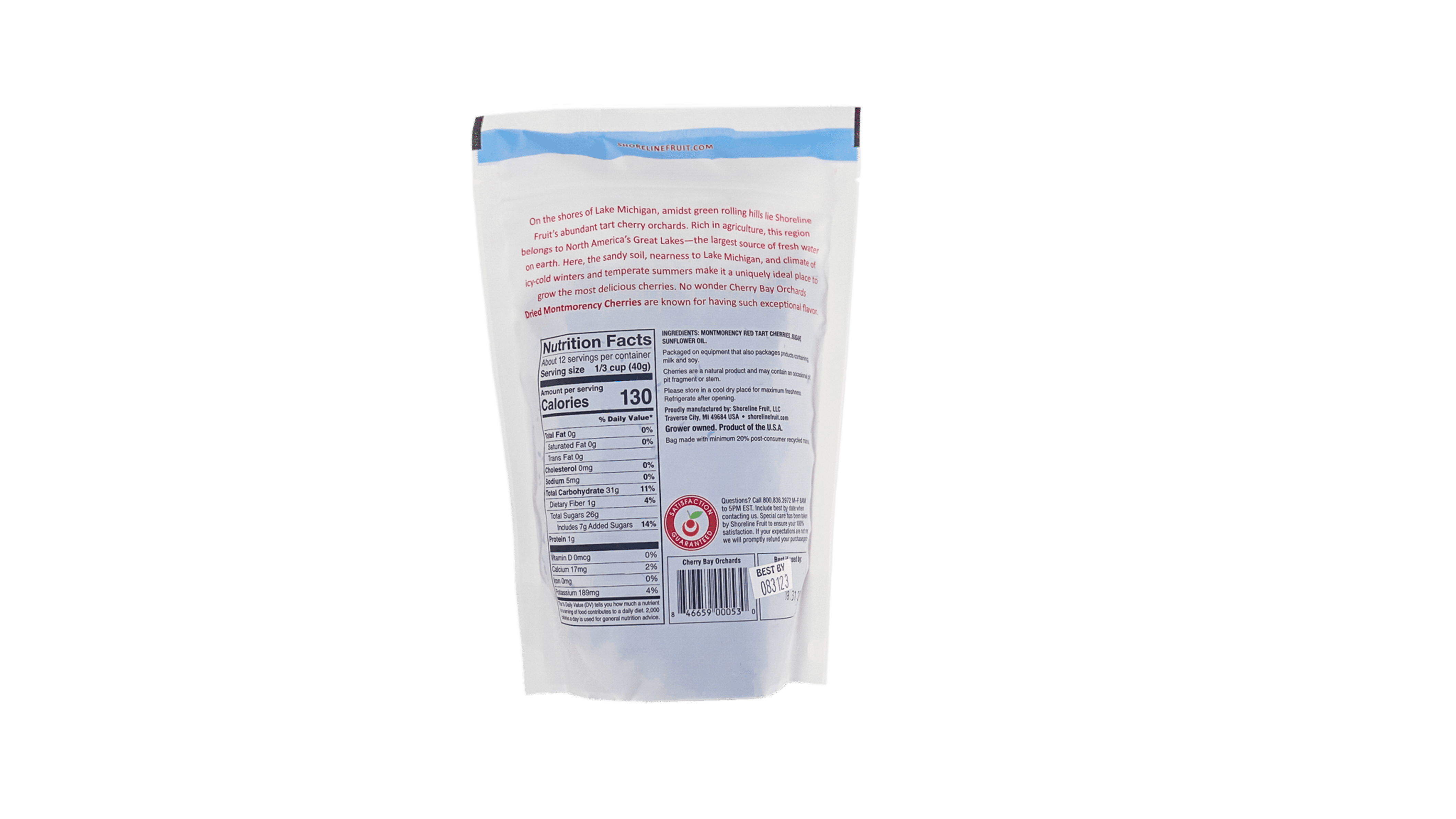 Cherry Bay Orchards Dried Montmorency Cherries 2 pack 16 oz pouches