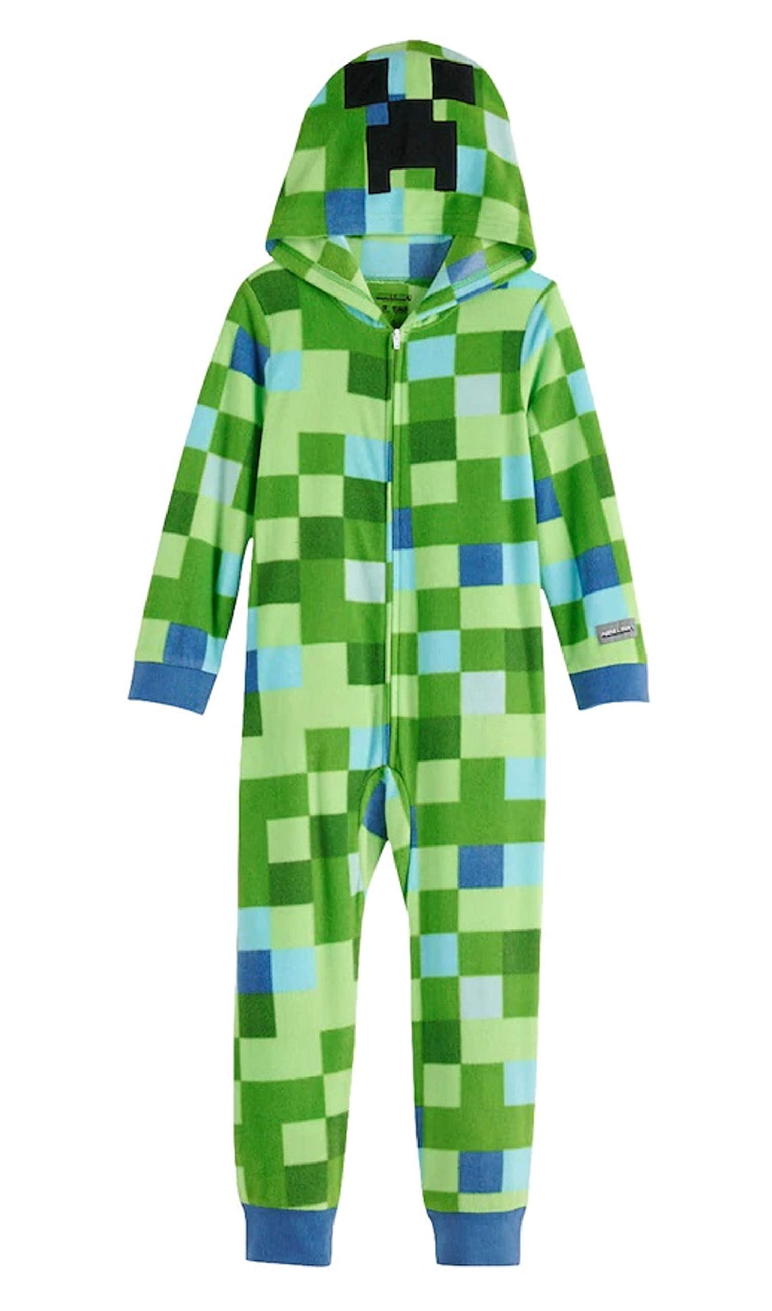 Minecraft Minecraft Creeper Fleece Hooded Union Suit Boys Pajama 612