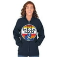 thumbnail image 4 of Classic Retro Video Game Mega Man Unisex Plus Size Zip Hoodie Brisco Brands 2X, 4 of 5