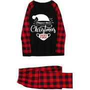 Christmas Pajamas for Family Cute Cartoon Santa Claus & Elk Graphic Xmas Pjs Matching Family Sleepwear Set