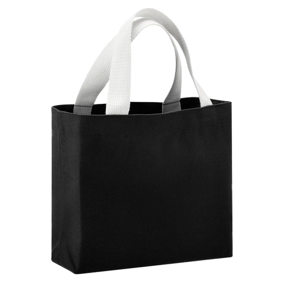Uxcell Small Solid Color Canvas Tote Bag for Women, 11 x 2 x 7 Inch Canvas Bags with Handle Lightweight Reusable Tote Cloth Pouch for Shopping Travel Daily Use, Crafts DIY, Black