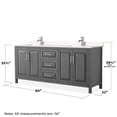 thumbnail image 5 of Wyndham Collection Daria 80" Light Vein Wood Double Bathroom Vanity in Gray, 5 of 5