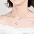 thumbnail image 4 of Collar con forma de corazón de océano en plata esterlina S925, cadena de clavícula para mujer, conjunto de aretes versátiles de lujo livianos, 4 of 5