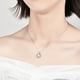 thumbnail image 4 of Collar con forma de corazón de océano en plata esterlina S925, cadena de clavícula para mujer, conjunto de aretes versátiles de lujo livianos, 4 of 5