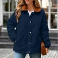 thumbnail image 5 of Jackets For Women Sevevn Womens Winter Casual Quilted Jacket Long Sleeve Button Down Jacket Thickened Coat, 5 of 9