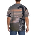 thumbnail image 3 of Pofeuu Black Dragon Cliff Dawn Print Mens Casual Short Sleeve Shirts Beach Summer Spread Collar Pocket Tops Men's Casual Short-sleeved Shirt-Medium, 3 of 5