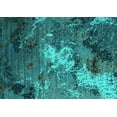 thumbnail image 1 of Ahgly Company Machine Washable Indoor Rectangle Oriental Turquoise Blue Industrial Area Rugs, 5' x 8', 1 of 4