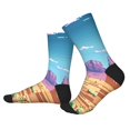 thumbnail image 2 of Pofeuu Pixel Desert Landscape Print Crew Socks, Adult Running Hiking Socks for Youth and Adult, 2 of 7
