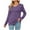 Purple, variant on IROINNID Womens Long Sleeve V-Neck Shirts Home Solid Ruffles Hoodie T-Shirt Blouse,Hot Pink