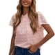 thumbnail image 5 of Camiseta Informal de Verano Manga Corta Elegante Cuello Redondo Transpirable Camiseta de Punto para Mujer ANGGREK Tipo Suelto, 5 of 6