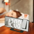 thumbnail image 1 of SuoKom Bedroom Projection Alarm Clock, Led Digital Clock Projected on The Ceiling Wall, 180掳 Projector and Dimmer, Mirror Design, Snooze, 3-Speed Luminance Bedside Clo, 1 of 8