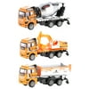 3PCS Diecast Metal Car Models Play Set Builders Construction Trucks Vehicle Playset