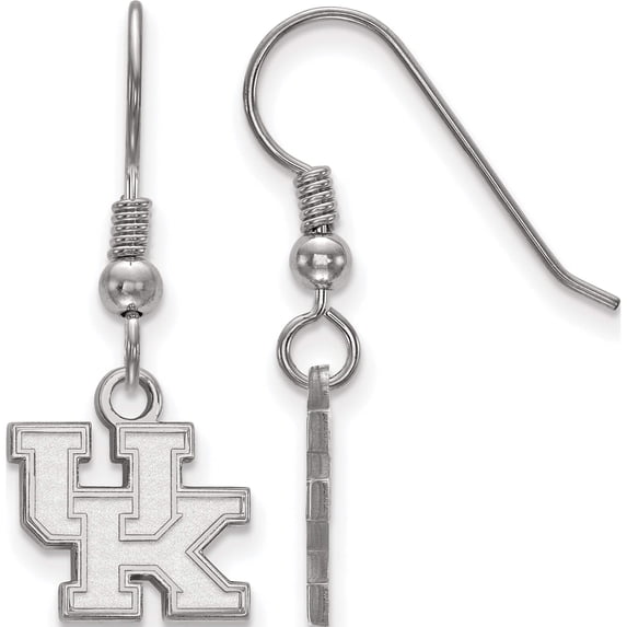 Sterling Silver S. Rh-Plated Logoart University Of Kentucky Xs Dangle Earrings (30 X 12) Made In United States ss006uk