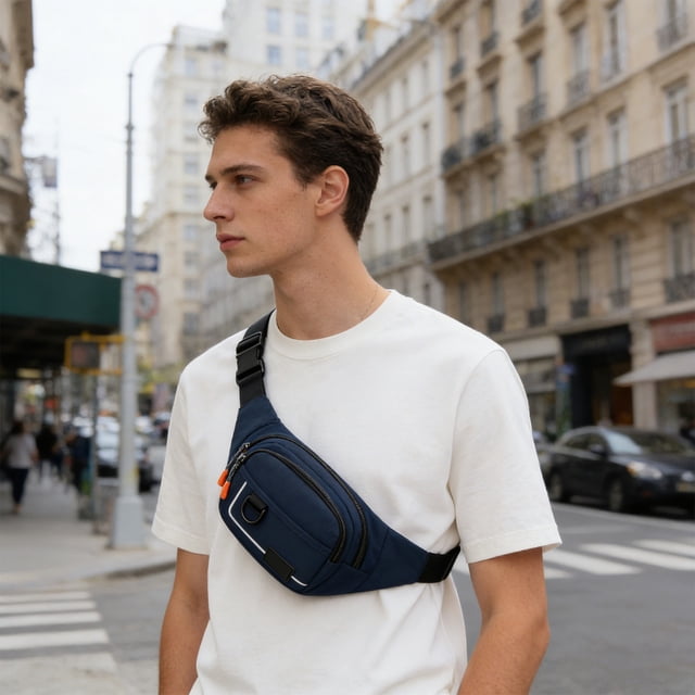 Mochila tipo bandolera para hombre – Tela Oxford ligera, bolsa de cintura de hombro con múltiples bolsillos de gran capacidad para viajes, senderismo y deportes al aire libre