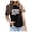 Black, variant on T Shirts For Women Letter Paw PrintShort Sleeve Casual Summer Top Cute Graphic Tee Women Clothes Trendy