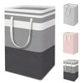 75000ml Laundry Basket with Double Handle Striped Printing Collapsible