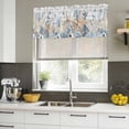 thumbnail image 4 of 2 Pack Blue Beige Coastal Valances for Windows Bedroom Living Room Window Treatments, Beach Starfish Summer Eucalyptus Retro Rod Pocket Valance Drapes Short Kitchen Curtains Over Sink 42"x12", 4 of 8