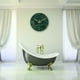 thumbnail image 5 of reloj colgante de pared acrílico con impresión de mármol y vidrio redondo verde, sin batería para sala de estar., 5 of 5