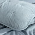 thumbnail image 3 of Chezmoi Collection Corduroy Twin Quilt Set Smoke Blue, 2-Piece Luxury Soft Cross Stitch Polyester Corduory Lightweight Bedspread, 1 Quilt 68 in x 90 in and 1 Pillow Sham 20 in x 26 in, 3 of 9