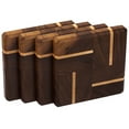 thumbnail image 4 of A & E Millwork AEM-5014 Walnut & Maple Wood Coasters End Grain with Base - Set of 4, 4 of 4