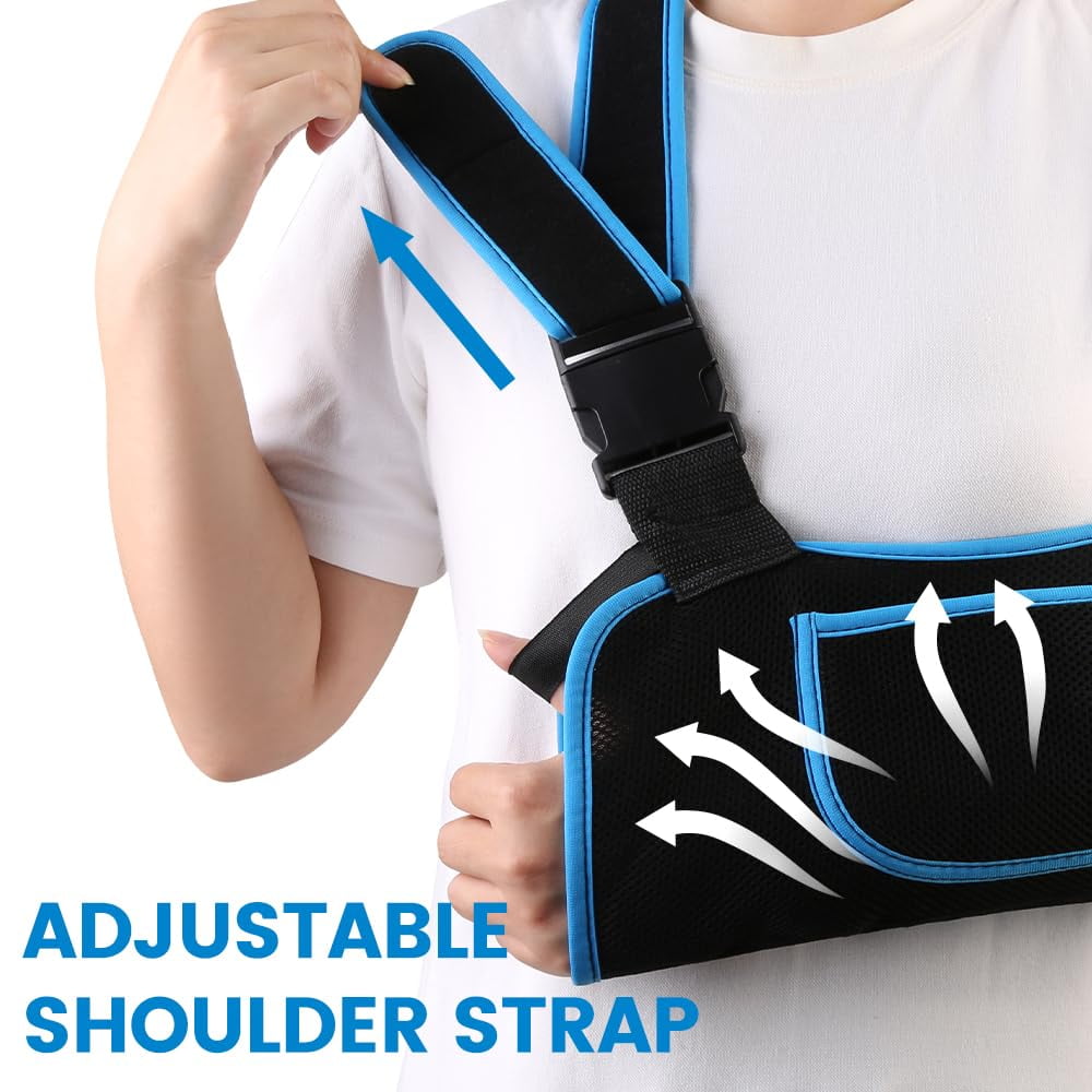 Hemvt Arm Sling Shoulder Immobilizer for Men & Women, Adjustable Rotator Cuff Support Brace for Elbow/Wrist Injury, Fits Left or Right Arm, Forearm Fracture, Post-Surgery Recovery