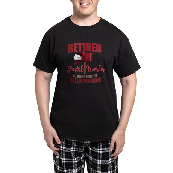 CafePress - Retired Postal Worker Funny Postman Hello Pajamas - Men's Dark Loose Fit Cotton Pajama Set