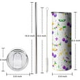thumbnail image 2 of Margi Gras Gifts,Mardi Gras Tumbler with Lid and Straw,20 Oz Mardi Gras Coffee Mugs Water Bottles Wine Drinking Glasses, 2 of 6