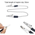 thumbnail image 2 of clips para servilletas de 50 cm QUANZHOUTIANDI baberos con bolas de cadena delantal cadena para toallas clip de soporte de metal servilletero plateado flexible para ancianos adultos niños y pacientes dentales, 2 of 5