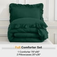 thumbnail image 7 of ANGENIA Dark Emerald Green Full Size Comforter Sets, 3 Pieces Farmhouse Vintage Ruffle Comforter Sets for Full Bed, All Season Soft Cozy Fluffy Shabby Chic Bed Set(79"x90" Comforter & 2 Pillowcases), 7 of 7