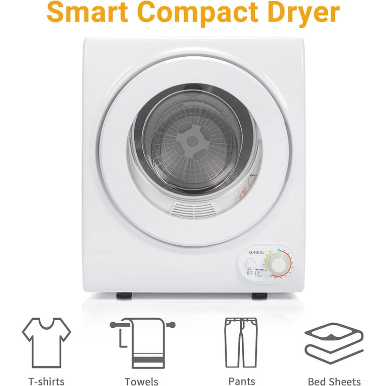  ROVSUN 110V Portable Clothes Dryer, High End Laundry Front Load  Tumble Dryer Machine with Stainless Steel Tub & Simple Control Knob for  Apartment, Dorm-850W, White : Appliances