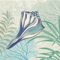 thumbnail image 2 of Gladding, Pamela 20x20 Gold Ornate Wood Framed with Double Matting Museum Art Print Titled - Oceana Indigo Shells II, 2 of 4