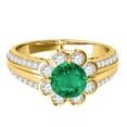 thumbnail image 2 of Mauli Jewels Engagement Rings for Women 1.25 Carat Halo Emerald And Diamond Engagement Ring 4 prong 14k Solid Yellow Gold, 2 of 7