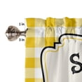 thumbnail image 5 of Bedroom Curtains 63 Inches length, Summer Gnomes Window Treatment Curtain Drapes, Yellow Plaid Sweet Bee Spring Floral Rod Pocket Curtain Panels for Living Room Kitchen, 42"x63", 2 Panels, 5 of 7