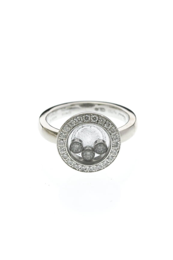 Pre-Owned Chopard Happy Diamonds Ring 82A018 White Gold (18K) Fashion Diamond Band Ring Silver