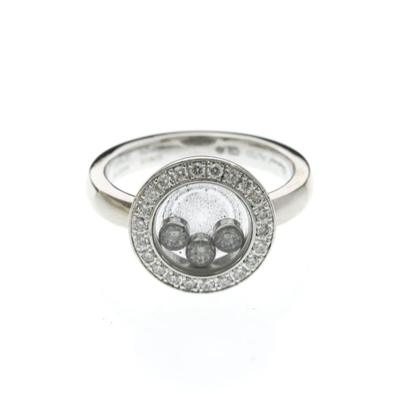 Pre-Owned Chopard Happy Diamonds Ring 82A018 White Gold (18K) Fashion Diamond Band Ring Silver