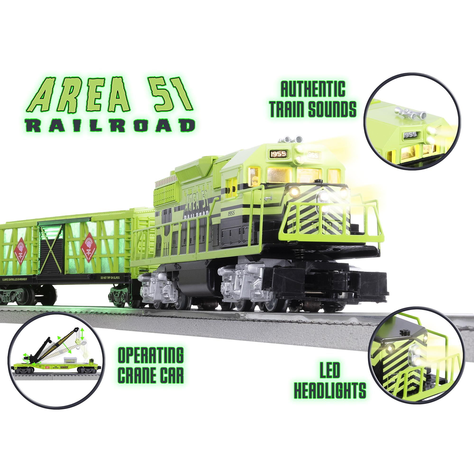 Lionel Area 51 UFO Recovery LionChief Freight O Gauge Model Train Set with Bluetooth 5.0 and Remote for Ages 14+