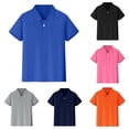 thumbnail image 2 of YaEYa Boys Short Sleeve Pique Polo Shirts Cozy Performance Collared Neckline Comfort Stretch Golf Shirt School Uniforms Back to School Clothes (Black), 2 of 7