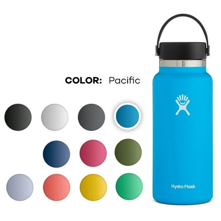 Hydro Flask Water Bottle 32 oz - Stainless Steel & Vacuum Insulated Wide Mouth 2.0 - Leak Proof Flex Cap,