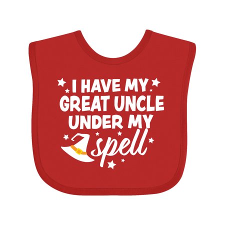 

Inktastic I Have My Great Uncle Under My Spell with Cute Witch Hat Gift Baby Boy or Baby Girl Bib