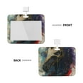 thumbnail image 2 of Susaid Colorful Ink Cute Horse Print ID Badge Holder with Double-Sided Windows Horizontal Hard Plastic Case Black Card Protector Pouch for Office School ID Credit Cards, 2 of 7