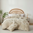 thumbnail image 3 of 3 Pieces Duvet Covers Set, Boho Tufted Comforter Sets with Zipper Closur, Soft Breathable Floral Bedding Set for All Seasons(Beige,King, 104"x90"), 3 of 6