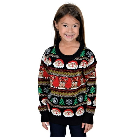 KESIS Children Santa Rein Deer Ugly Christmas Sweater