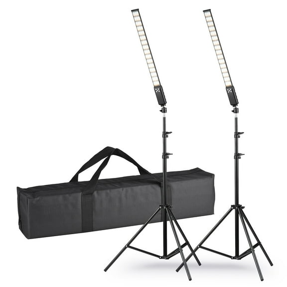 Photography Lamp,2 * Led Tube Studio Kit Stands With Cable Carry 2m Built-in Battery With Usb Cable 3000k-5700k Dimmable Cri95 Dimmable Cri95 Built-in Tube 3000k-5700k 2 X With U-sb Cable