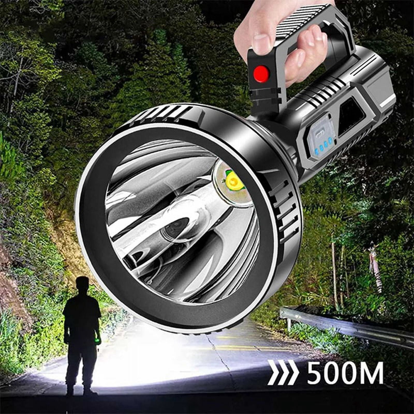 2X Strong Light Portable Flashlight USB Rechargeable Abs Outdoor LED Multi-Function Household Searchlight Portable Lamp